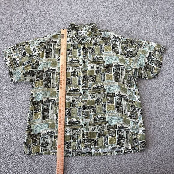 Big Dogs Hawaiian Shirt Mens XL All Over Fishing Fish Print Button Up Rayon - Picture 6 of 11